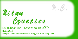 milan czvetics business card
